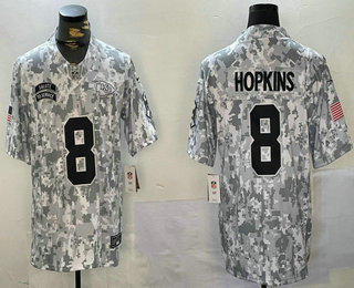 Men's Kansas City Chiefs #8 DeAndre Hopkins Limited Arctic Camo 2024 Salute to Service Jersey