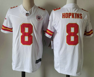 Men's Kansas City Chiefs #8 DeAndre Hopkins Limited White FUSE Vapor Jersey