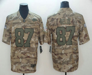 Men's Kansas City Chiefs #87 Travis Kelce 2018 Camo Salute to Service Stitched NFL Nike Limited Jersey