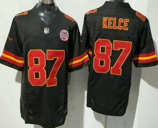 Men's Kansas City Chiefs #87 Travis Kelce Limited Black FUSE Vapor Jersey