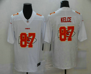 Men's Kansas City Chiefs #87 Travis Kelce White 2020 Shadow Logo Vapor Untouchable Stitched NFL Nike Limited Jersey