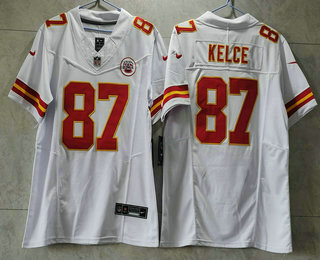 Men's Kansas City Chiefs #87 Travis Kelce White 2023 FUSE Vapor Untouchable Limited Stitched Jersey