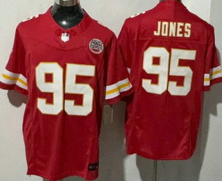 Men's Kansas City Chiefs #95 Chris Jones Limited Red FUSE Vapor Jersey