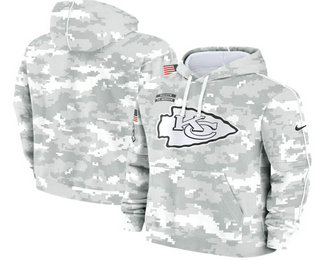 Men's Kansas City Chiefs 2024 Camo Salute to Service Club Fleece Pullover Hoodie