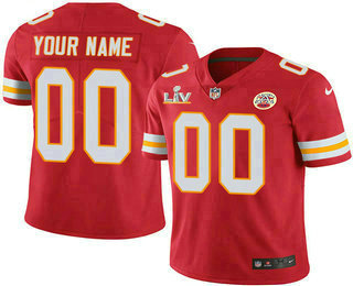 Men's Kansas City Chiefs ACTIVE PLAYER Custom Red 2021 Super Bowl LV Stitched Nike Limited NFL Jersey