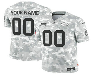 Men's Kansas City Chiefs Active Player Custom 2024 FUSE Camo Salute to Service Limited Stitched Jersey