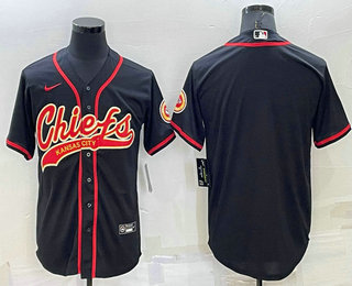 Men's Kansas City Chiefs Blank Black Stitched MLB Cool Base Nike Baseball Jersey