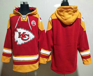 Men's Kansas City Chiefs Blank Red Ageless Must Have Lace Up Pullover Hoodie