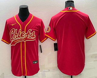 Men's Kansas City Chiefs Blank Red Stitched MLB Cool Base Nike Baseball Jersey