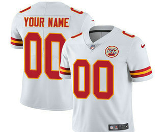 Men's Kansas City Chiefs Custom Vapor Untouchable White Road NFL Nike Limited Jersey