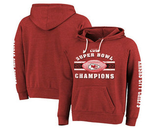 Men's Kansas City Chiefs Red Super Bowl LVII Champions Always Champs Tri Blend Pullover Hoodie