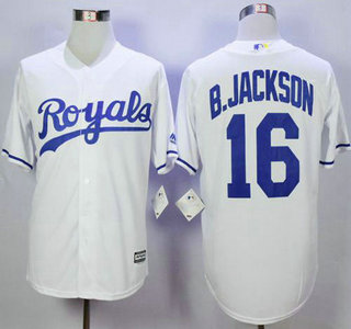 Men's Kansas City Royals #16 Bo Jackson 2015 New White Cool Base  Jersey