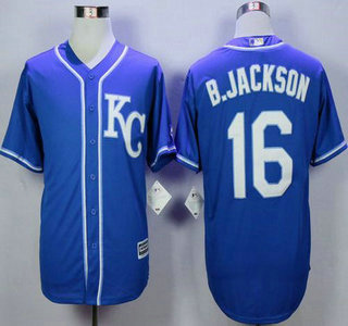 Men's Kansas City Royals #16 Bo Jackson Alternate Blue KC 2015 MLB Cool Base Jersey