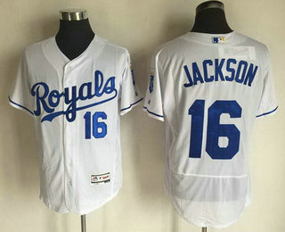 Men's Kansas City Royals #16 Bo Jackson White 2016 Flexbase Majestic Baseball Jersey