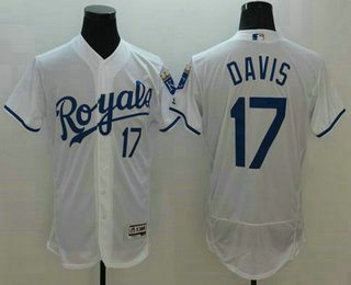 Men's Kansas City Royals #17 Wade Davis White 2016 Flexbase Majestic Baseball Jersey