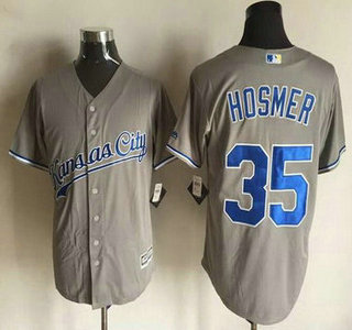 Men's Kansas City Royals #35 Eric Hosmer Gray Road 2015 MLB Cool Base Jersey