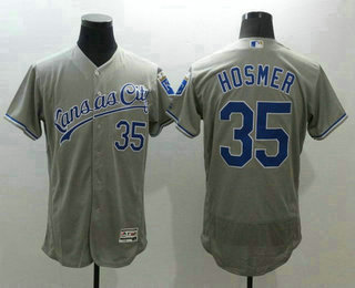 Men's Kansas City Royals #35 Eric Hosmer Gray Road 2016 Flexbase Majestic Baseball Jersey