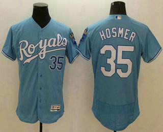 Men's Kansas City Royals #35 Eric Hosmer Light Blue 2016 Flexbase Majestic Baseball Jersey