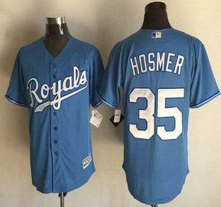 Men's Kansas City Royals #35 Eric Hosmer Light Blue Alternate 2015 MLB Cool Base Jersey