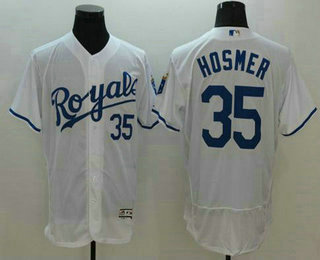 Men's Kansas City Royals #35 Eric Hosmer White 2016 Flexbase Majestic Baseball Jersey