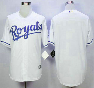 Men's Kansas City Royals Blank 2015 White Jersey