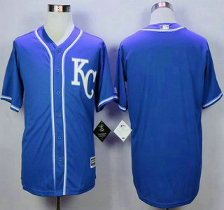 Men's Kansas City Royals Blank Alternate Blue KC 2015 MLB Cool Base Jersey