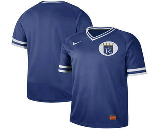 Men's Kansas City Royals Blank Blue Nike Cooperstown Collection Legend V Neck Jersey