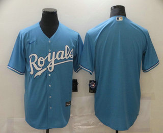 Men's Kansas City Royals Blank Blue Stitched MLB Cool Base Nike Jersey