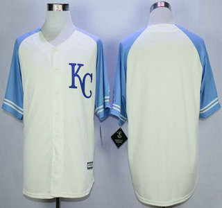 Men's Kansas City Royals Blank Cream Exclusive Vintage Jersey