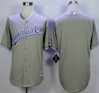 Men's Kansas City Royals Blank Gray Road 2015 MLB Cool Base Jersey