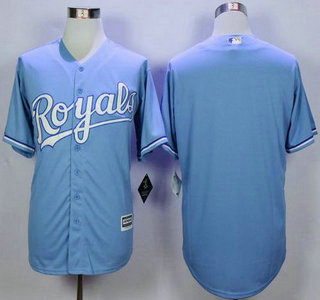 Men's Kansas City Royals Blank Light Blue Alternate 2015 MLB Cool Base Jersey