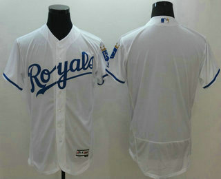 Men's Kansas City Royals Blank White Flexbase 2016 MLB Player Jersey