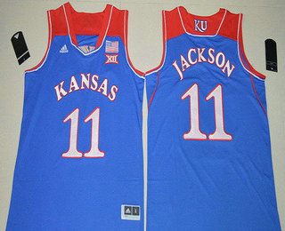 Men's Kansas Jayhawks #11 Josh Jackson Royal Blue College Basketball adidas Swingman Stitched NCAA Jersey