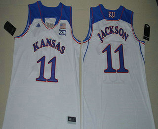 Men's Kansas Jayhawks #11 Josh Jackson White College Basketball adidas Swingman Stitched NCAA Jersey