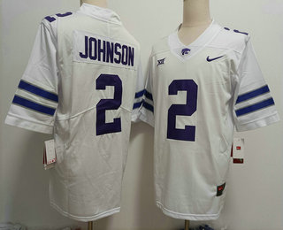 Men's Kansas State Wildcats #2 Avery Johnson White Vapor Stitched Nike Jersey