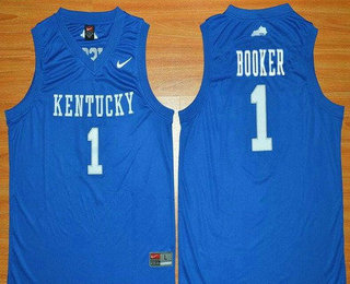 Men's Kentucky Wildcats #1 Devin Booker Royal Blue College Basketball Nike Swingman Stitched NCAA Jersey