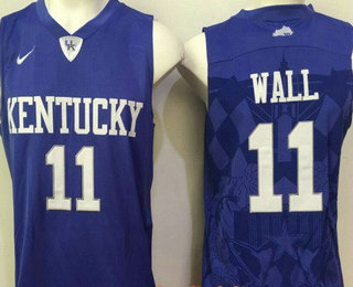 Men's Kentucky Wildcats #11 John Wall Royal Blue College Basketball 2016 Nike Swingman Stitched NCAA Jersey