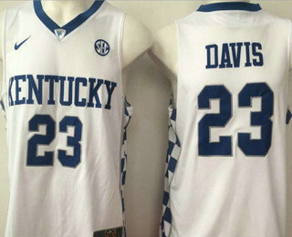 Men's Kentucky Wildcats #23 Anthony Davis White College Basketball 2017 Nike Swingman Stitched NCAA Jersey