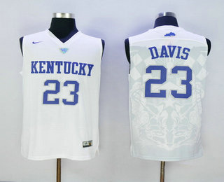 Men's Kentucky Wildcats #23 Anthony Davis White College Basketball Stitched NCAA 2016 Nike Swingman Jersey