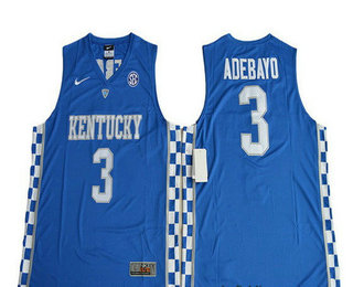 Men's Kentucky Wildcats #3 Edrice Adebayo Royal Blue College Basketball 2017 Nike Swingman Stitched NCAA Jersey