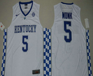 Men's Kentucky Wildcats #5 Malik Monk White College Basketball 2017 Nike Swingman Stitched NCAA Jersey