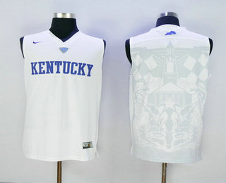 Men's Kentucky Wildcats Blank White College Basketball Stitched NCAA 2016 Nike Swingman Jersey