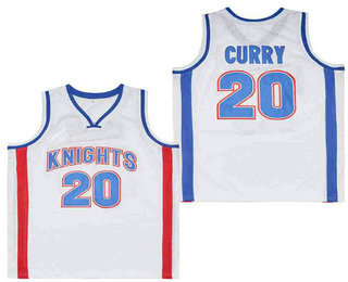 Men's Knights #20 Curry White High School Basketball Jersey