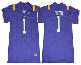 Men's LSU Tigers #1 Kristian Fulton Purple 2017 Vapor Untouchable Stitched Nike NCAA Jersey