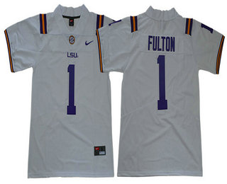 Men's LSU Tigers #1 Kristian Fulton White 2017 Vapor Untouchable Stitched Nike NCAA Jersey