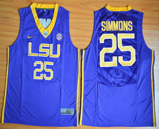 Men's LSU Tigers #25 Ben Simmons Purple College Basketball Nike Jersey