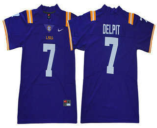 Men's LSU Tigers #7 Grant Delpit Purple 2017 Vapor Untouchable Stitched Nike NCAA Jersey