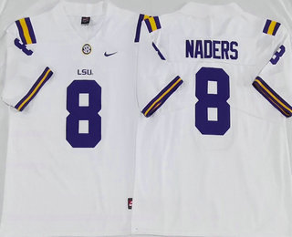 Men's LSU Tigers #8 Malik Nabers White Vapor Stitched Nike Jersey