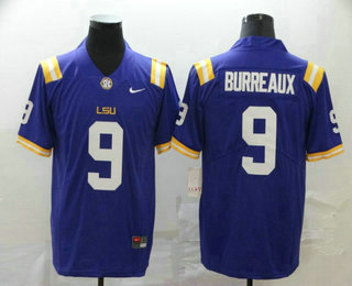 Men's LSU Tigers #9 Joe Burreaux Purple 2017 Vapor Untouchable Stitched Nike NCAA Jersey