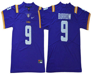 Men's LSU Tigers #9 Joe Burrow Purple 2017 Vapor Untouchable Stitched Nike NCAA Jersey